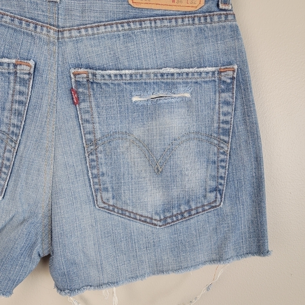Levi's 2 569 Loose Cutoff Distressed High Rise Festival Jean Shorts Vintage Y2K - Picture 10 of 16